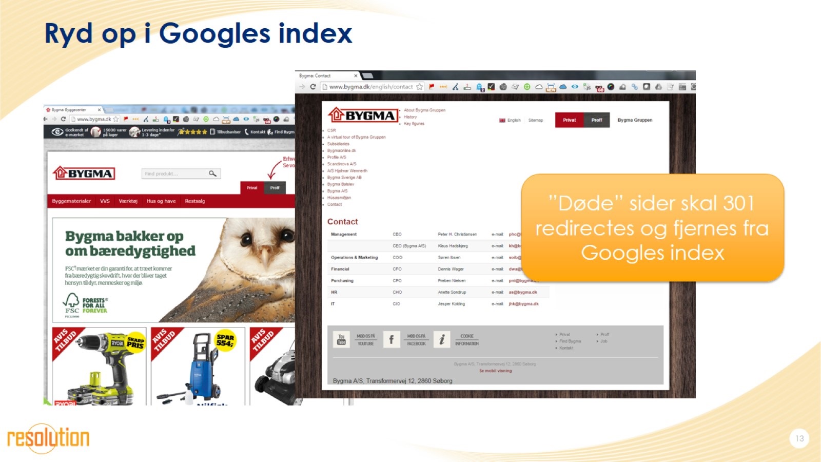Ryd op i Googles index