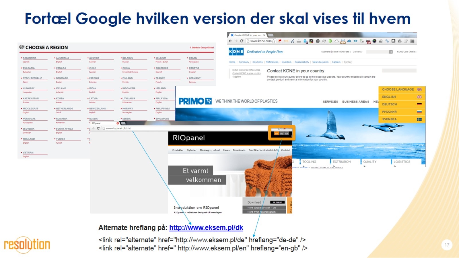 Fortæl Google hvilken version der skal vises til hvem