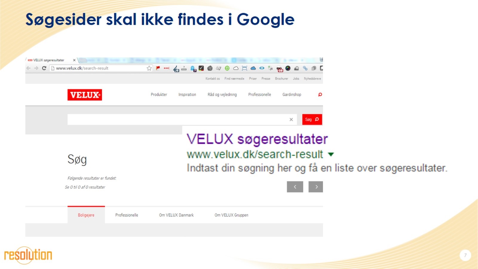 Søgesider skal ikke findes i Google
